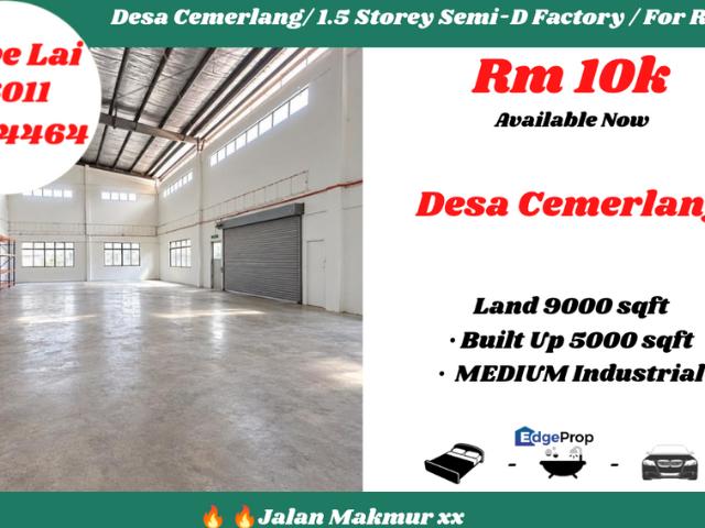 Warehouse for rent in Ulu Tiram, Johor Bahru