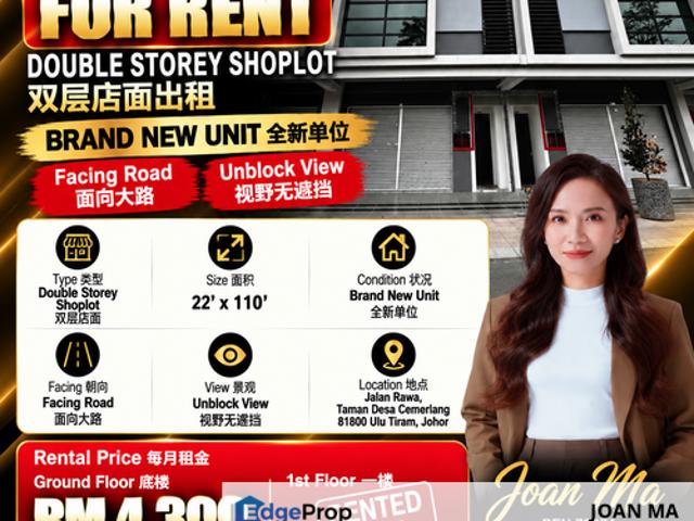 Shop for rent in Ulu Tiram, Johor Bahru