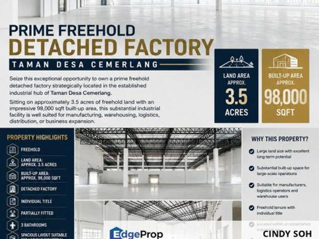 Warehouse for sale in Ulu Tiram, Johor