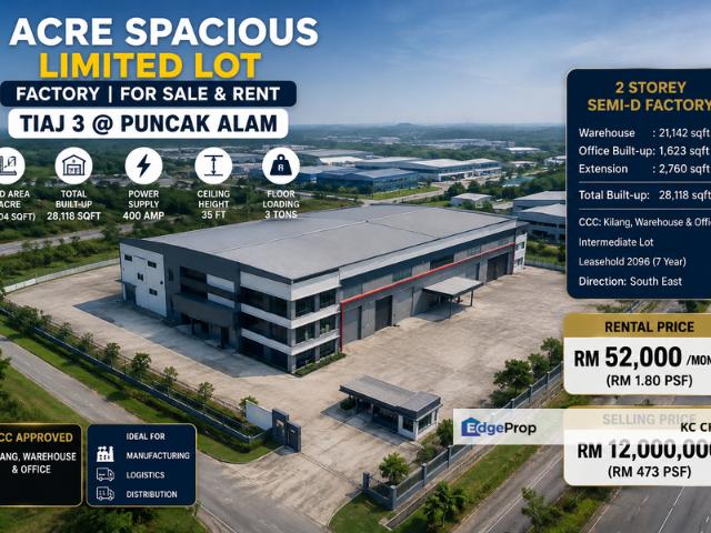 Warehouse for rent in Jeram, Selangor