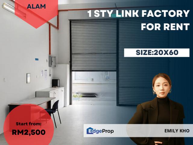 Warehouse for rent in Bandar Puncak Alam, Kuala Selangor