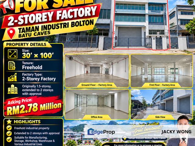 Warehouse for sale in Taman Industri Bolton, Majlis Perbandaran Selayang