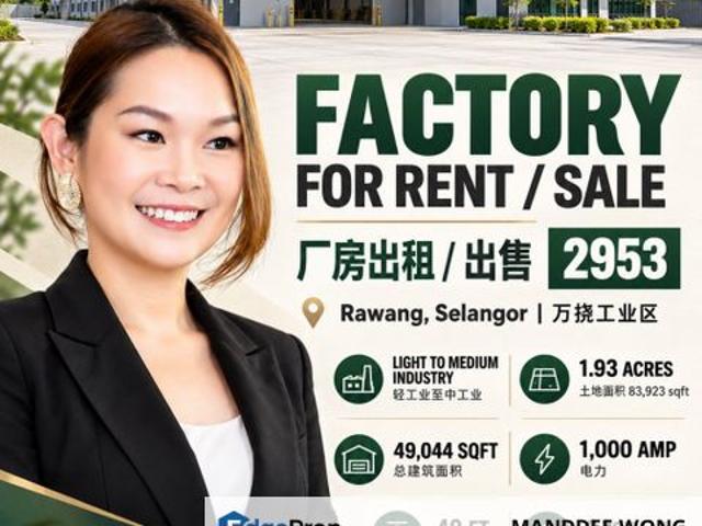 Warehouse for sale in Rawang, Majlis Perbandaran Selayang