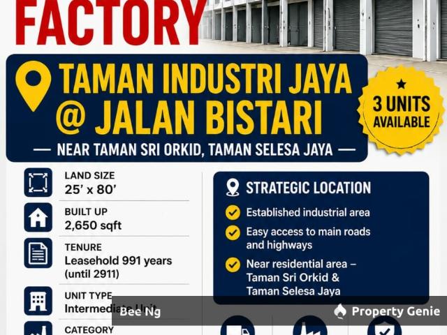 Warehouse for sale in Pulai, Bukit Ledang