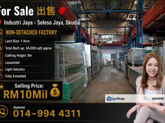 Warehouse for sale in Johore Bahru, Johor