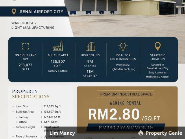 Warehouse for rent in Pulai, Bukit Ledang