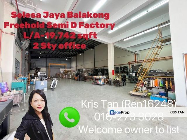 Warehouse for sale in Kajang, Langat