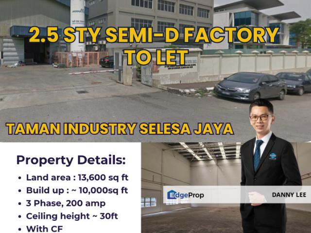 Warehouse for rent in Kajang, Langat