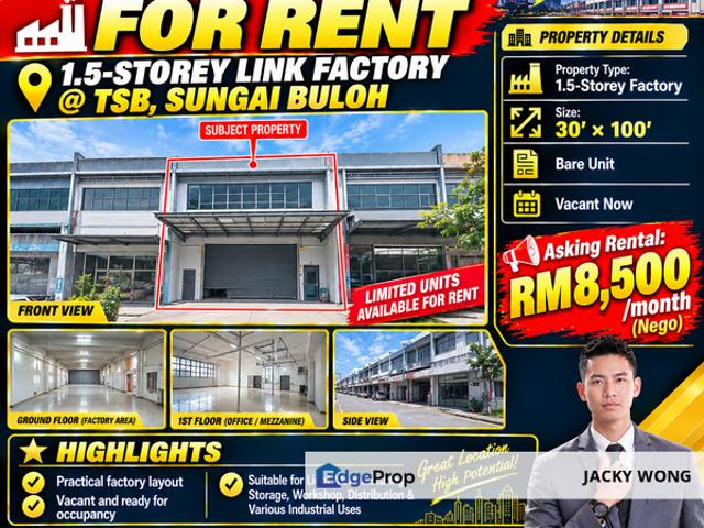 Warehouse for rent in Sungai Buloh, Shah Alam