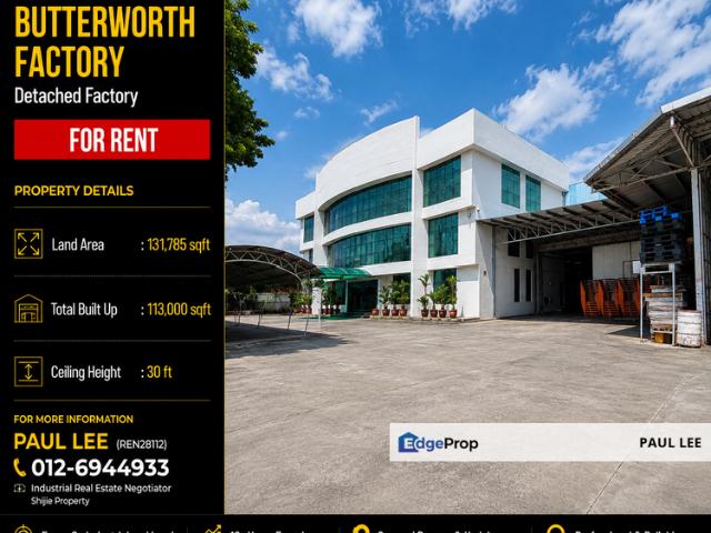 Warehouse for rent in Wellesley, Penang