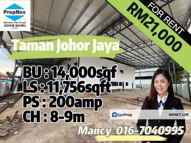 Warehouse for rent in Plentong, Johor