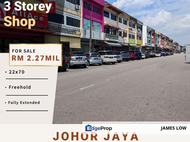 Shop for sale in Taman Johor Jaya, Plentong