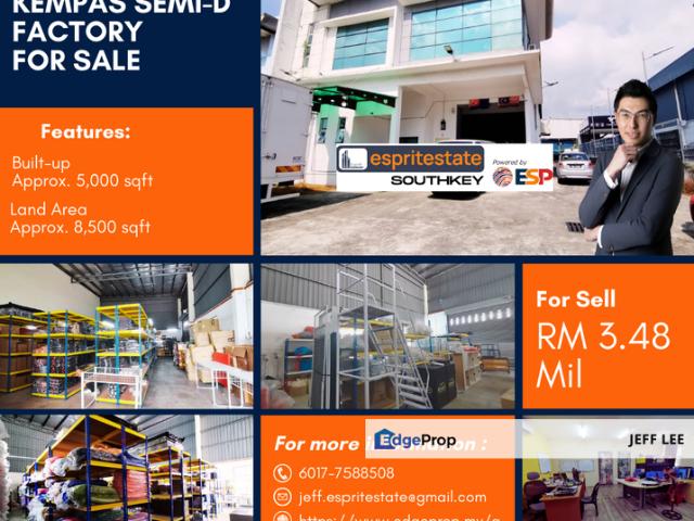 Warehouse for sale in Johore Bahru, Johor