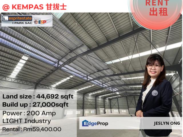 Warehouse for rent in Johore Bahru, Johor