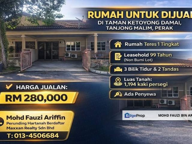 House for sale in Perak, Tanjong Malim