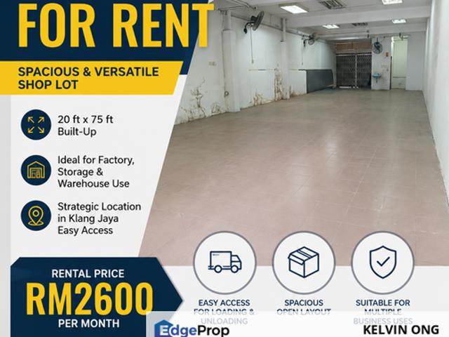 Shop for rent in Port Klang, Selangor