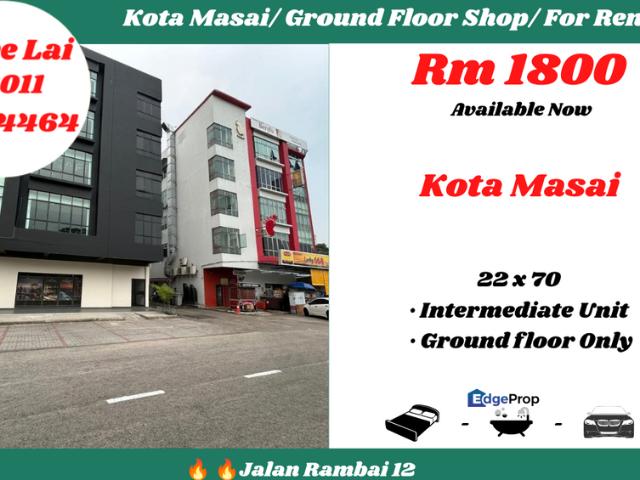 Shop for rent in Rambai, Pasir Gudang