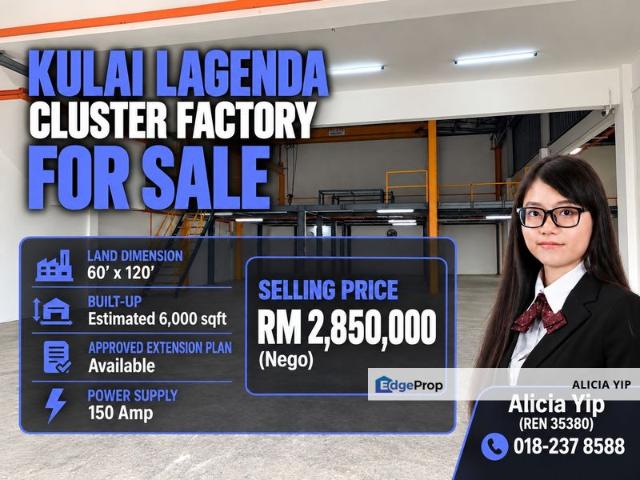 Warehouse for sale in Kulai, Johor