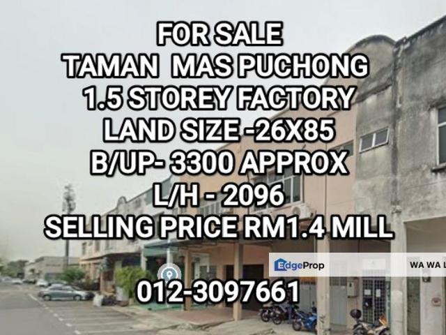 Warehouse for sale in Tanjong Sepat, Selangor