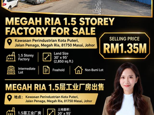 Warehouse for sale in Masai, Johor Bahru