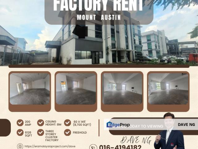Warehouse for rent in Tebrau, Johor
