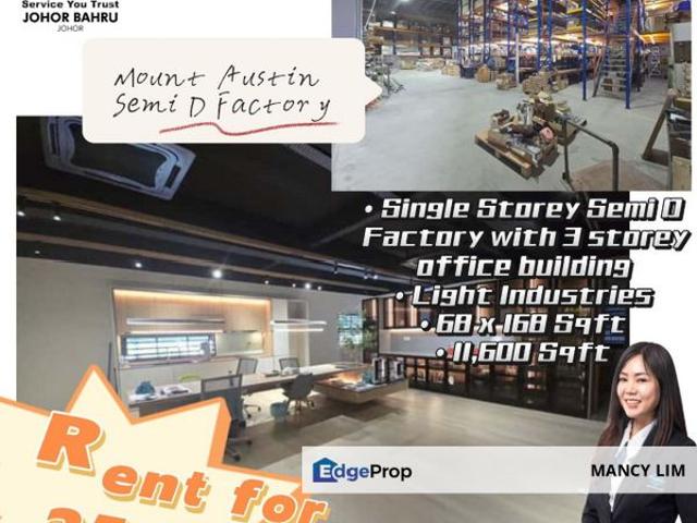 Warehouse for rent in Tebrau, Johor