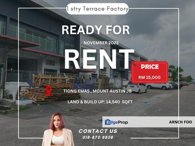 Warehouse for rent in Tebrau, Johor