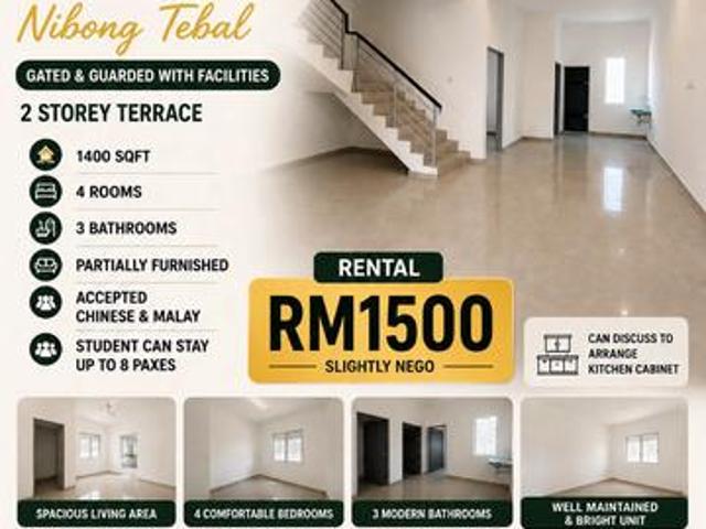 Terraced House for rent in Wellesley, Penang