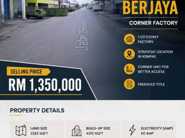 Warehouse for sale in Johor