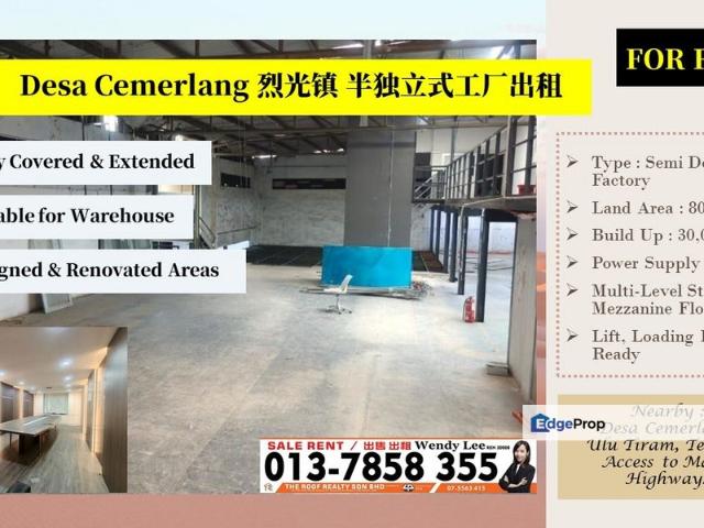 Warehouse for rent in Johor
