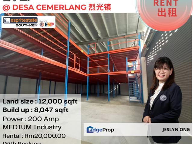 Warehouse for rent in Johor