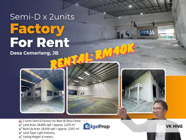 Warehouse for rent in Johor