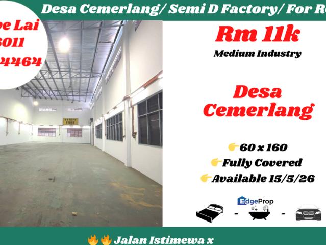 Warehouse for rent in Desa Jaya, Johor Bahru