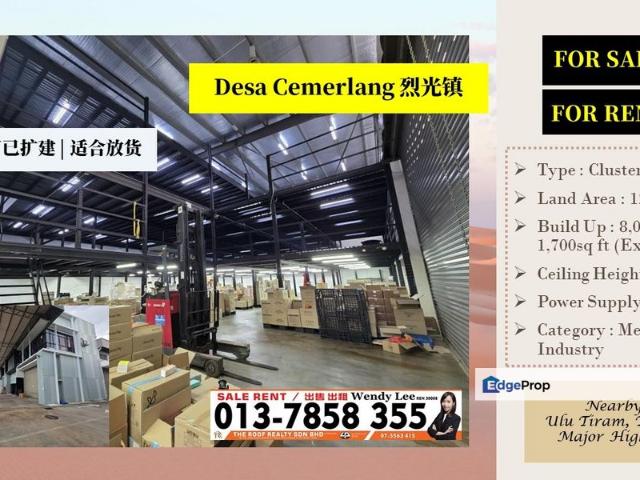 Warehouse for rent in Johor
