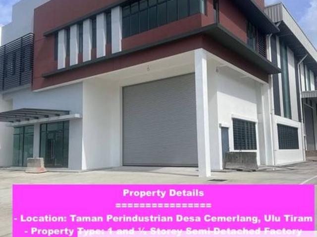 Warehouse for rent in Ulu Tiram, Johor