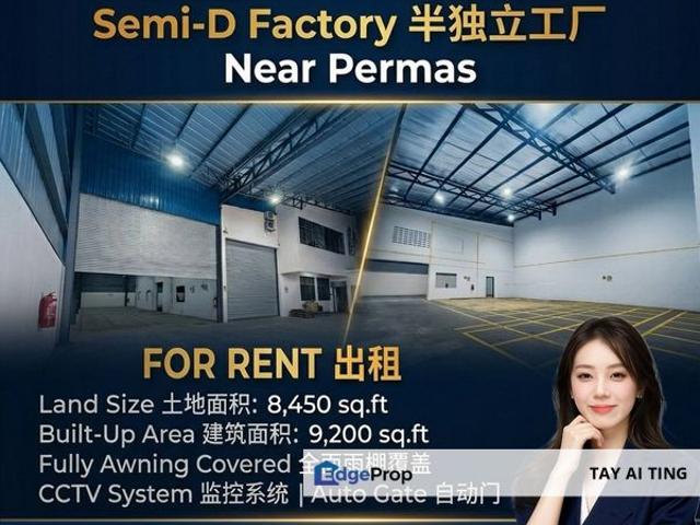 Warehouse for rent in Kawasan Perindustrian Desa Plentong, Plentong