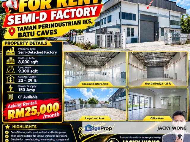 Warehouse for rent in Taman Koperasi Polis, Kampung Padang Balang