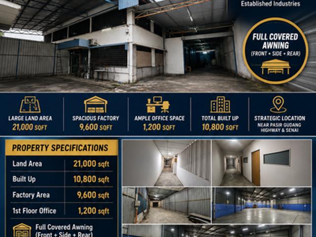 Warehouse for sale in Plentong, Johor