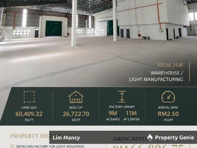 Warehouse for rent in Johore Bahru, Johor