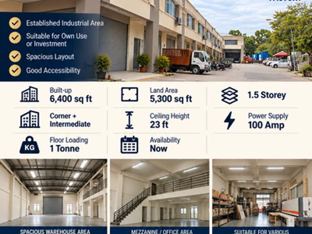Warehouse for sale in Puchong, Majlis Bandaraya Subang Jaya