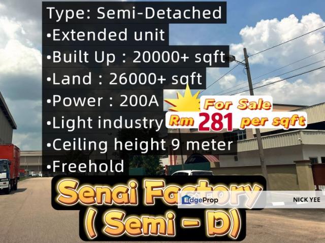 Warehouse for sale in Kulai, Johor