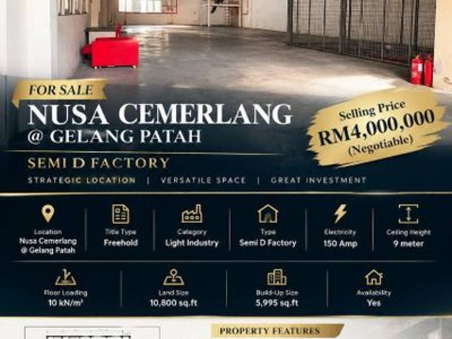 Warehouse for sale in Bukit Ledang, Johor