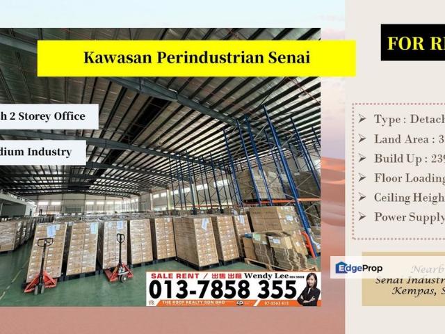 Warehouse for rent in Kulai, Johor