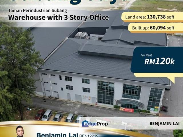 Warehouse for rent in Petaling, Subang Jaya