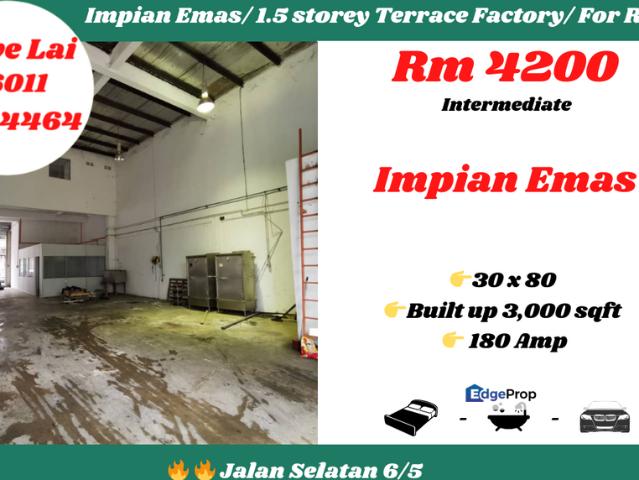 Warehouse for rent in Johore Bahru, Johor