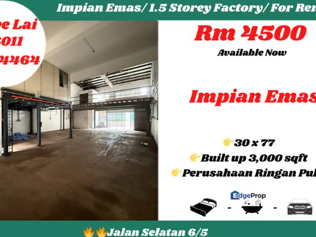 Warehouse for rent in Johore Bahru, Johor