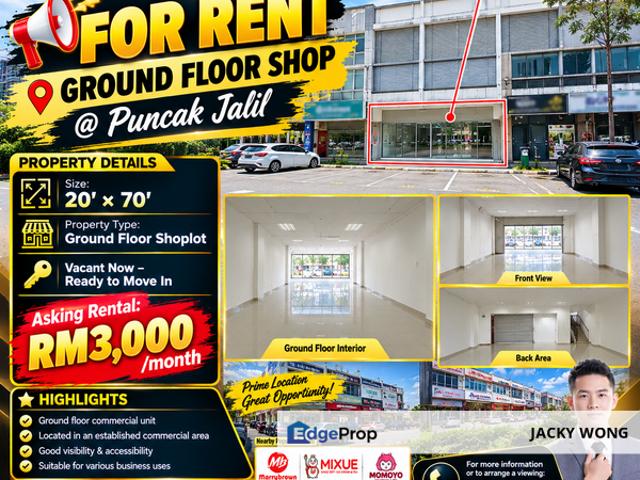 Shop for rent in Puncak Jalil, Majlis Bandaraya Subang Jaya