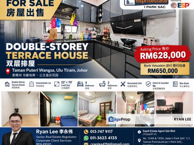 House for sale in Taman Puteri Wangsa, Ulu Tiram