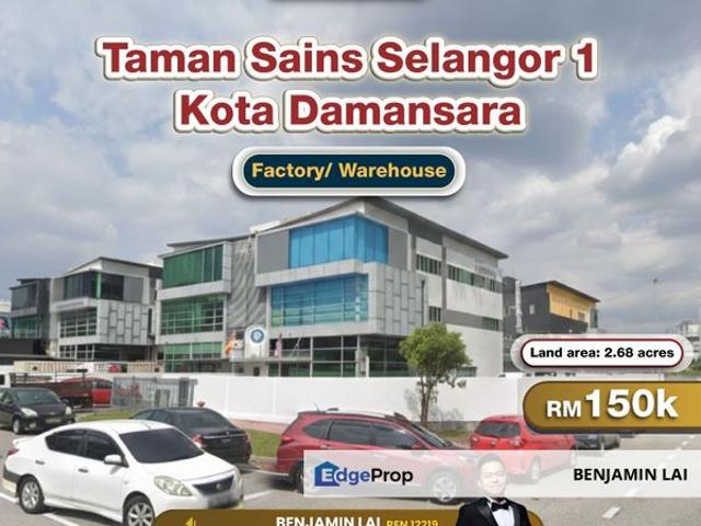 Warehouse for rent in Petaling, Damansara Damai