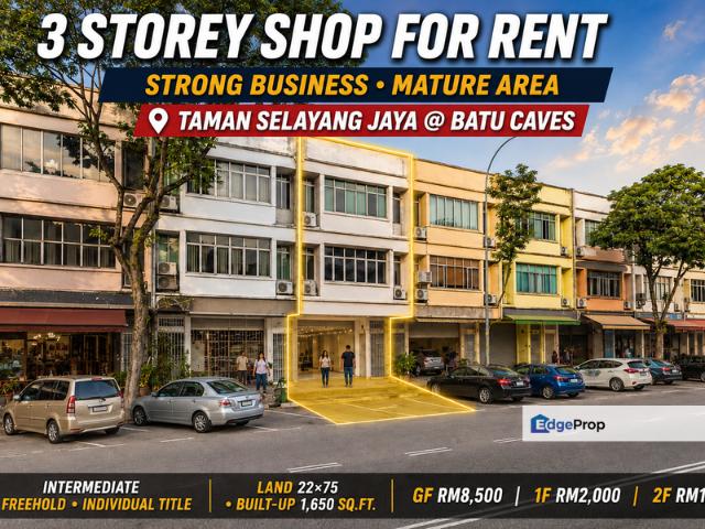 Shop for rent in Selayang, Selangor
